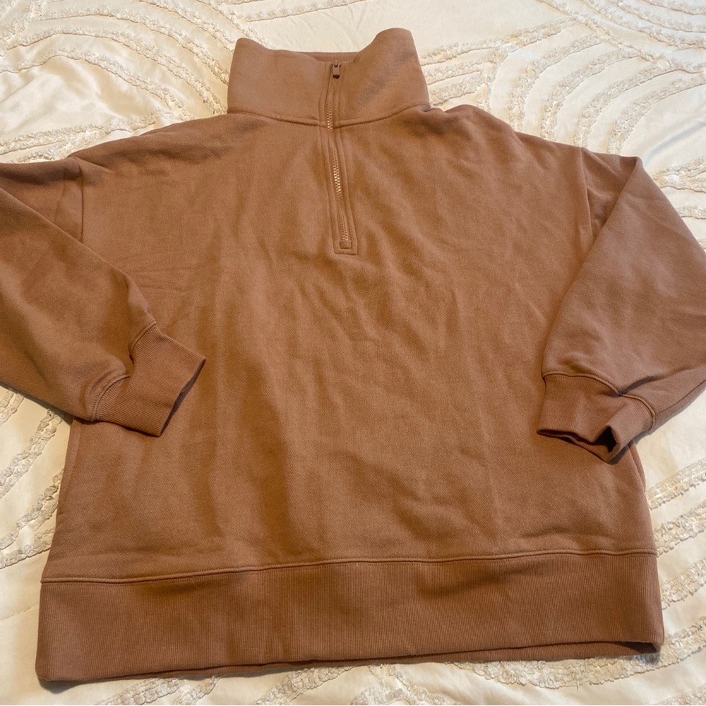 PINK Victoria's Secret Quarter-Zip Pullover in Brown